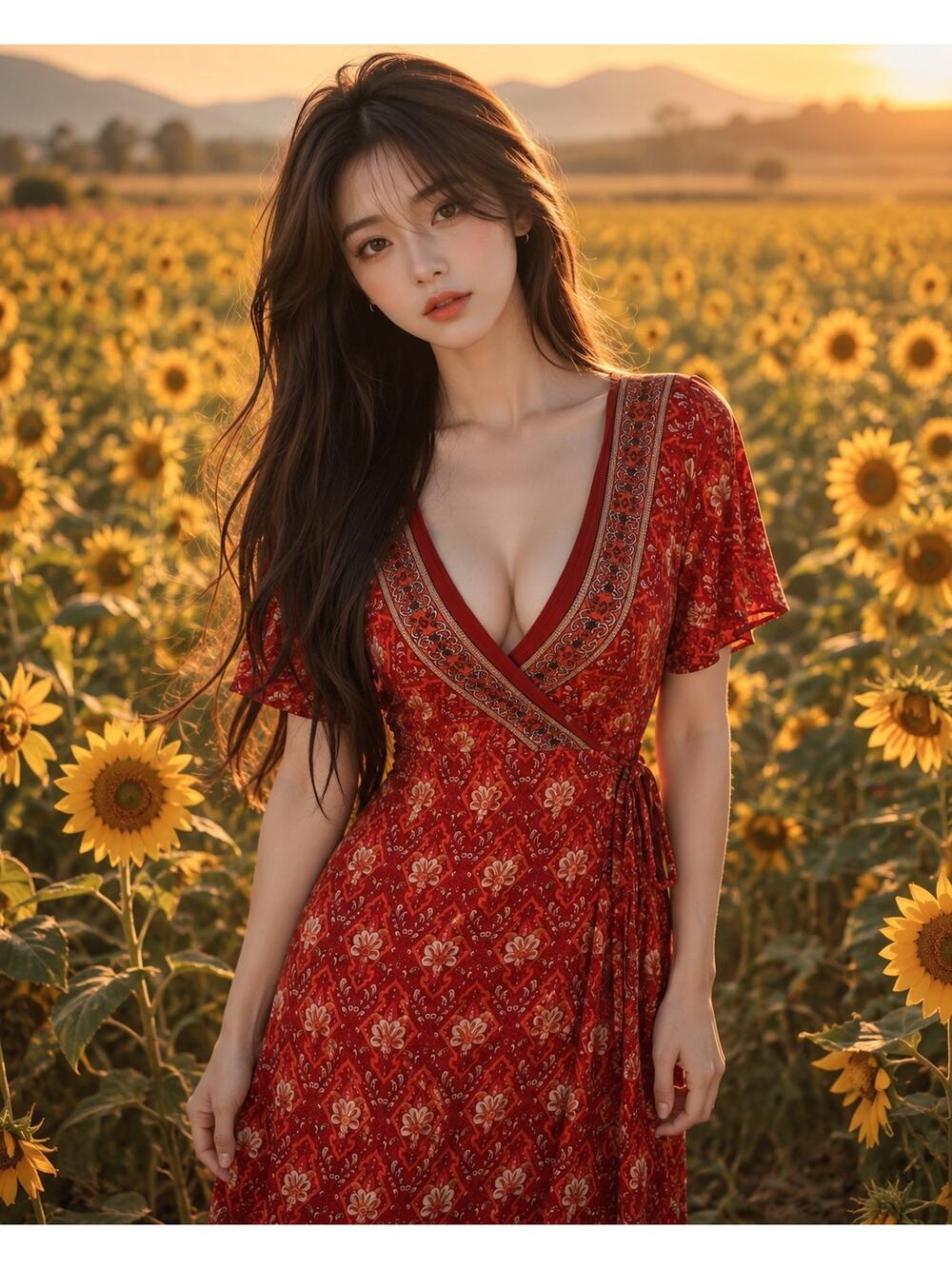 Amberlight Afternoon & Wild Blooms wanderlust flowy flutter maxi wrap Dress